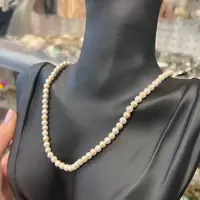 Colier Perle de Mallorca albe si crem, sfere 4mm