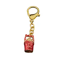 Amuleta Feng Shui din metal Galeata de aur pentru noroc, rosie