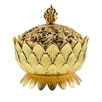 Vas pentru ardere tamaie si ierburi parfumate Lotus auriu - mare