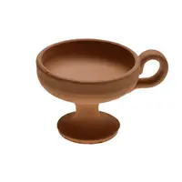 Catuie din ceramica lucrata manual maro, medie 7cm x 9cm