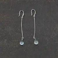 Cercei cu agatatoare Topaz cu lantisor din Argint 925, 65mm