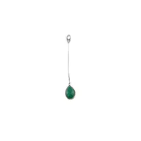 Pandantiv Onix verde cu montura si lantisor din Argint 925, 60mm