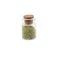 Sticla cu cristale naturale Peridot chips 3-4mm, 3cm