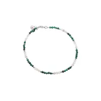 Bratara Malachit si Cuart Cherry sfere fatetate cu Argint 925, 2-3mm
