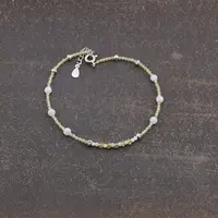 Bratara Peridot si Calcedonie cu Argint 925, 2-4mm