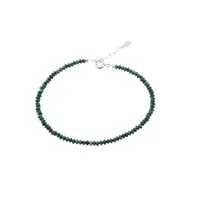 Bratara Malachit natural discuri fatetate cu Argint 925, 3mm