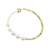 Bratara Peridot, Citrin discuri fatetate si Perle de cultura, 3-8mm
