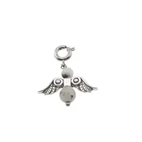 Breloc Ingeras cu pietre semipretioase Jasp kiwi, 4-6mm