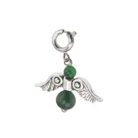 Breloc Ingeras cu pietre semipretioase Ochi de tigru verde, 4-6mm