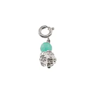 Breloc piatra semipretioasa Aventurin fatetat si sfera cu Zirconiu, 6-8mm