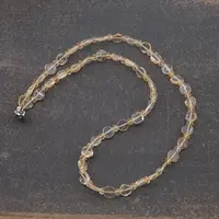 Colier cristale naturale Citrin banuti 7mm si discuri fatetate 4mm