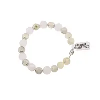 Bratara din cristale naturale Cuart roz si Prehnit sfere fatetate, 8-10mm