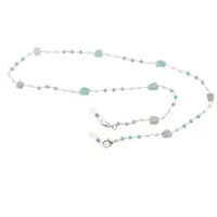 Colier / Snur pentru ochelari Amazonit si Perle, 4-10mm