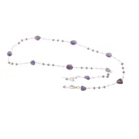 Colier / Snur pentru ochelari Ametist si Perle, 4-12mm