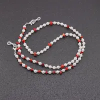 Colier / Snur pentru ochelari Coral si Perle, 6-11mm