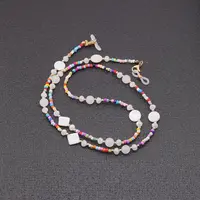 Colier / Snur pentru ochelari cu elemente din Sidef, multicolor - 75cm