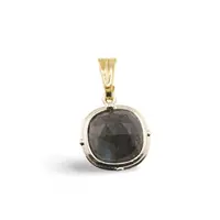 Pandantiv Labradorit patrat cu montura aurie, 15mm