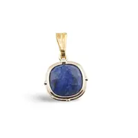 Pandantiv Lapis Lazuli patrat cu montura aurie, 15mm