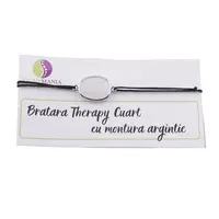 Bratara Therapy Cuart oval cu montura argintie