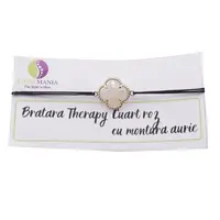Bratara Therapy Cuart roz trifoi cu montura aurie