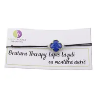 Bratara Therapy Lapis Lazuli trifoi cu montura aurie