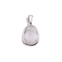 Pandantiv Ametist lavanda oval cu montura argintie, 20mm