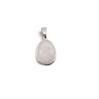Pandantiv Piatra Lunii oval cu montura argintie, 20mm