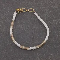 Bratara Citrin si Piatra lunii discuri fatetate 4mm