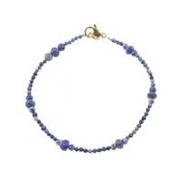 Bratara Lapis Lazuli sfere fatetate 2-4mm si discuri fatetate 5-6mm