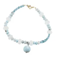 Bratara Larimar, Apatit si Acvamarin sfere si discuri fatetate, 3-10mm