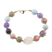 Bratara Puterea Transformarii, mix cristale naturale sfere 10mm, Citrin fatetat si bumbi