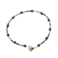 Bratara Rubin in zoisit sfere fatetate 3mm si Turmalina neagra sfere fatetate 5mm