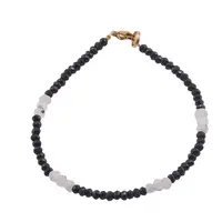 Bratara Turmalina neagra si Piatra Lunii discuri fatetate, 3-4mm