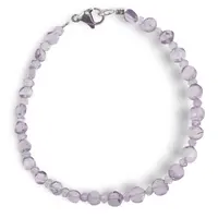 Bratara cristale naturale Ametist lavanda banuti 4mm si discuri fatetate 2mm