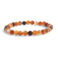 Bratara din Agat Carneolizat 6mm, pe elastic, 19cm, sfere mate