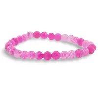 Bratara din Agat Roz Dantelat 6mm, pe elastic, 19cm, sfere mate
