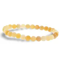 Bratara din Calcit Galben 6mm, pe elastic, 19cm, sfere mate