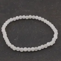 Bratara din Jad Snow 4-4,5mm, pe elastic, 19cm, sfere mate