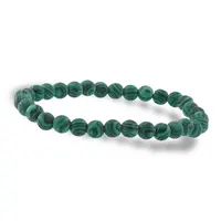 Bratara din Malachit sintetic 6mm, pe elastic, 19cm, sfere mate