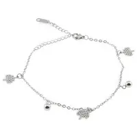 Bratara pentru glezna din inox argintiu cu charm model Pomul Vietii