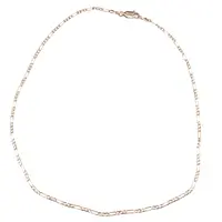 Lant din cupru placat cu aur roz 18k model Figaro plat, 33cm