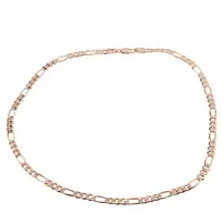 Lant din cupru placat cu aur roz 18k model Figaro plat