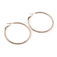Cercei din cupru placat cu aur roz 18k texturati rotunzi, 38mm
