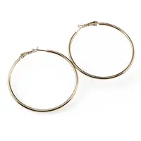 Cercei din cupru placat cu galben roz 18k rotunzi mari, 50mm
