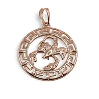 Pandantiv din cupru placat cu aur roz 18k rotund pentru zodia Scorpion, 25mm
