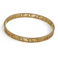 Bratara din cupru placat cu aur galben 18k fixa, model grecesc