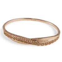 Bratara din cupru placat cu aur roz 18k fixa, model impletit