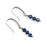 Cercei cu agatatoare Kianit si baza de Argint 925 cu zirconii, 4mm