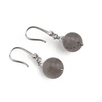 Cercei cu agatatoare Labradorit A+ sfere cu Argint 925, 8mm