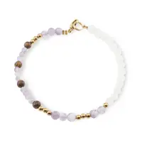 Bratara Ametist, Ochi de tigru si Opalit sfere cu bumbi aurii, 3-4mm